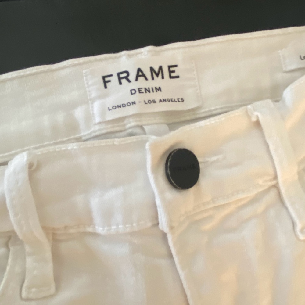 Frame Denim Le High skinny ripped jeans white size 25